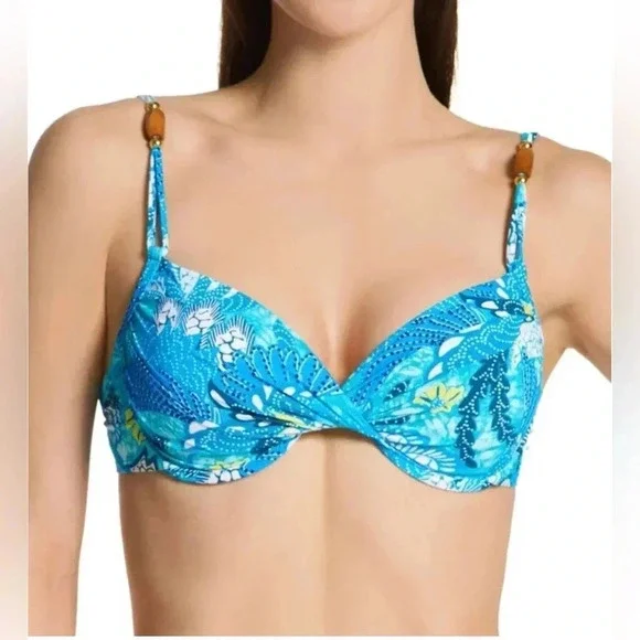 Bleu Rod Beattie Paradise Found Twisted Underwire Top and Bikini Bottom Swimsuit - Picture 4 of 10